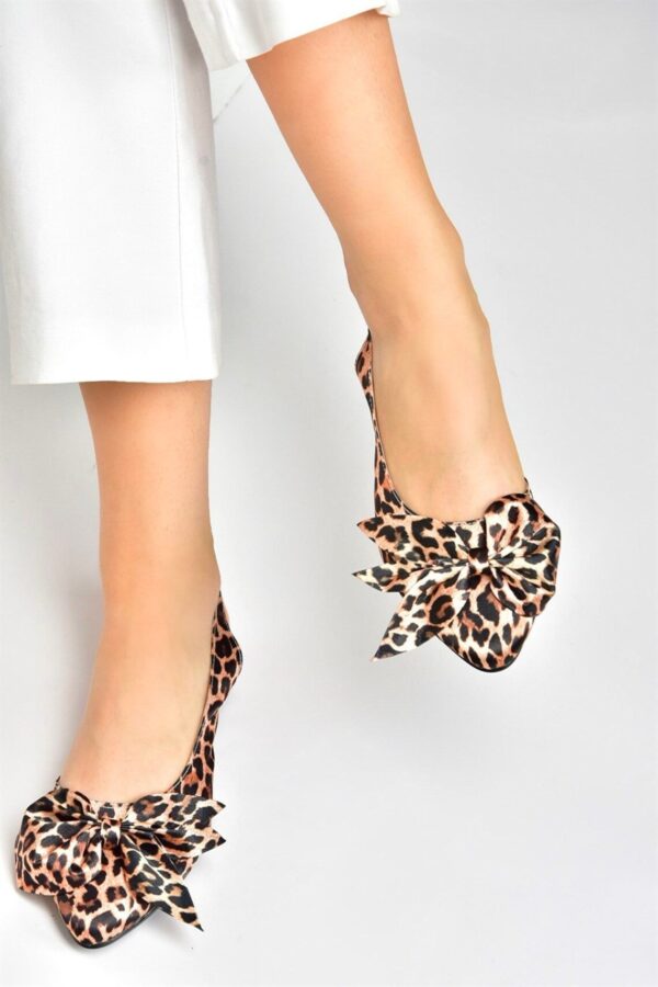 Zara Leopard Print Bows Slingback Flat