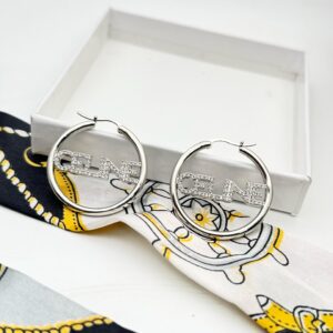 CELINE Hoops in Brass with Rhodium