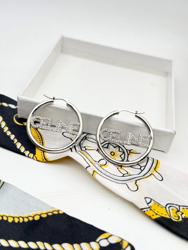 CELINE Hoops in Brass with Rhodium