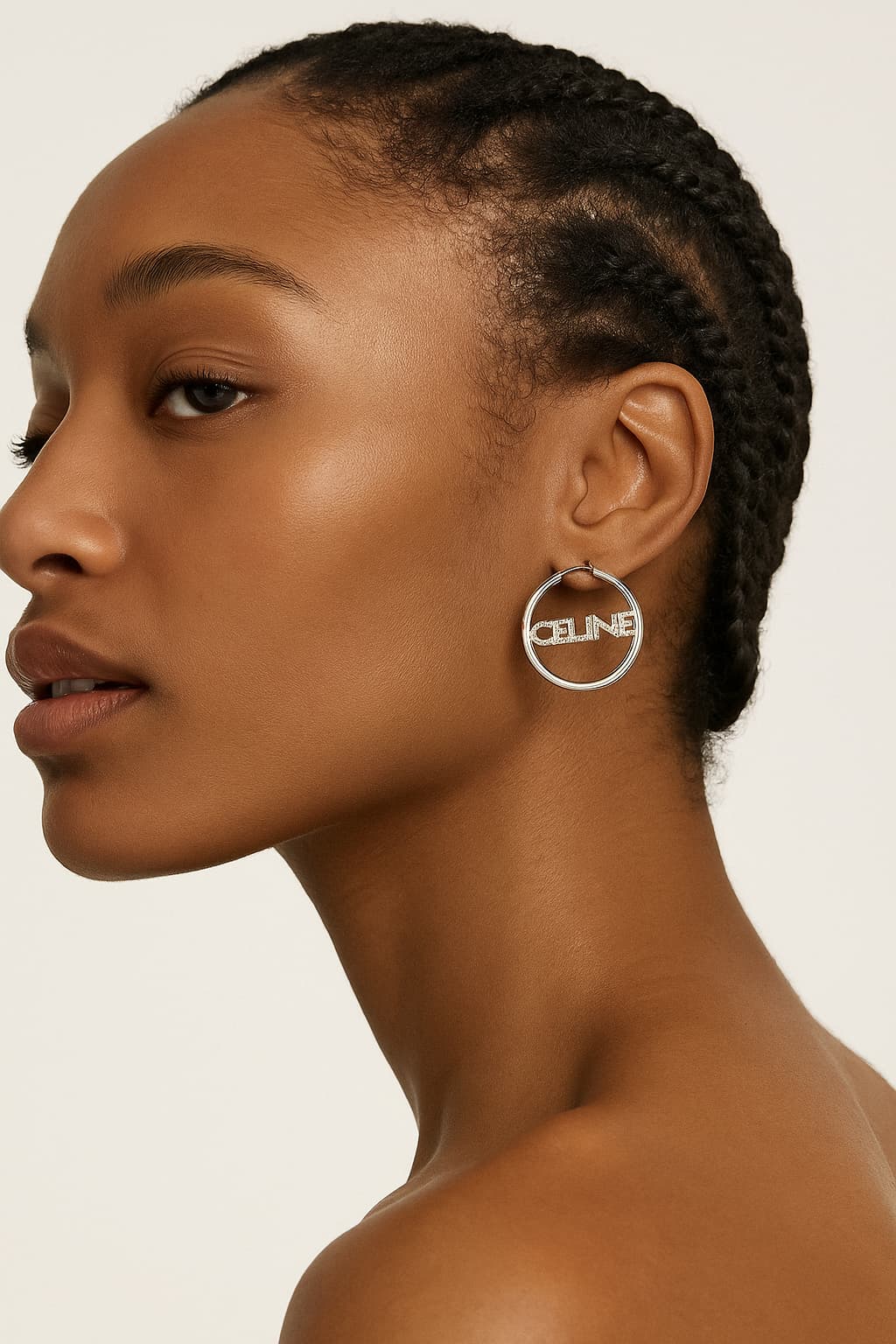 CELINE Hoops in Brass with Rhodium CELINE Hoops in Brass with Rhodium