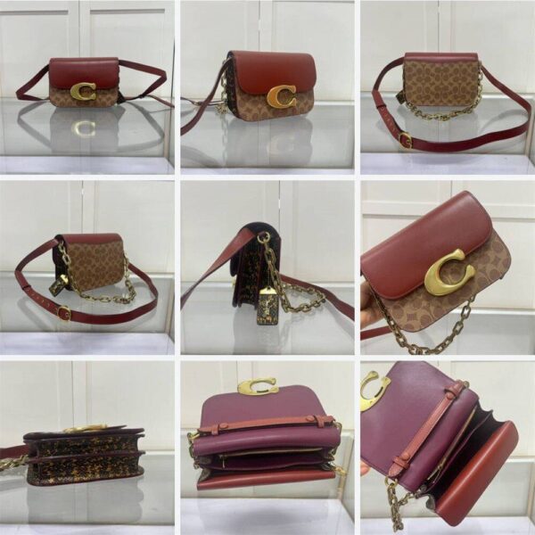 COACH Idol Bag in Signature Canvas with Snakeskin
