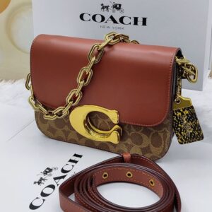 COACH Idol Bag in Signature Canvas with Snakeskin