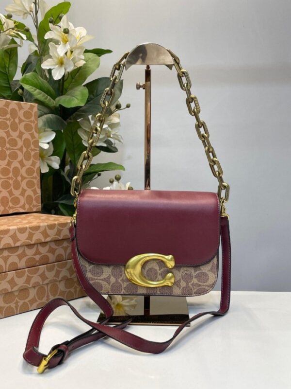 COACH Idol Bag in Signature Canvas with Snakeskin