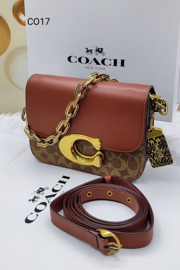 COACH Idol Bag in Signature Canvas with Snakeskin