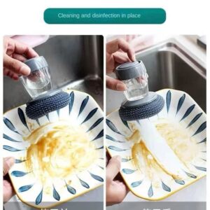 Dispensing Palm Brush Washing Liquid Soap Pot