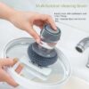 Dispensing Palm Brush Washing Liquid Soap Pot