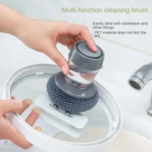 Dispensing Palm Brush Washing Liquid Soap Pot