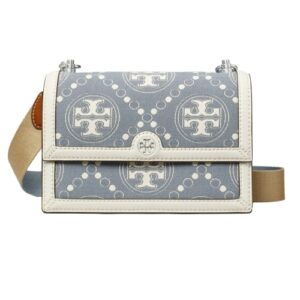 Tory Burch T Monogram Denim Small Shoulder Bag