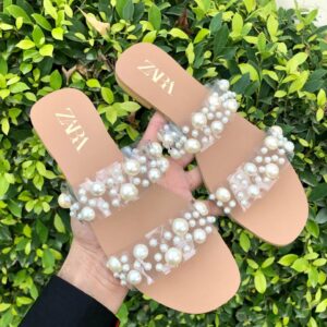 ZARA Pearl Flat Slippers