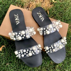 ZARA Pearl Flat Slippers
