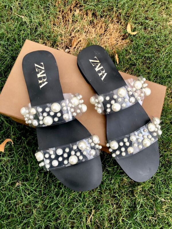 ZARA Pearl Flat Slippers
