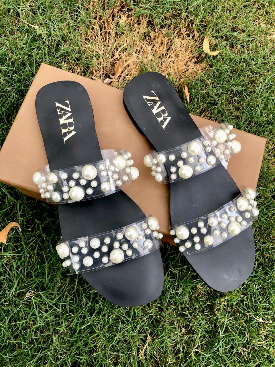 ZARA Pearl Flat Slippers ZARA Pearl Flat Slippers