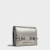 Sloane Metallic Chain-Handle Wallet - Pewter