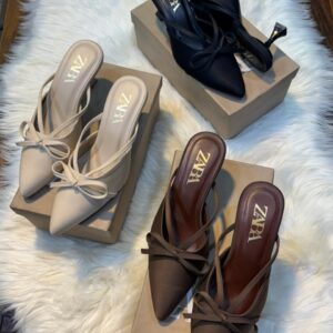 zara bow heel women elegant heels