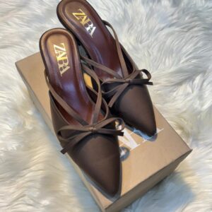 zara bow heel women elegant heels