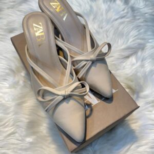 zara bow heel women elegant heels