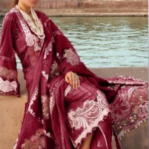 Crimson Luxury Lawn 3 Piece Suit – Heavy Schiffli Embroidered Design