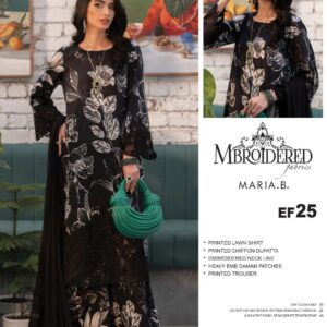 Maria B Lawn 3 Piece Suit – Heavy Spangle Embroidered Collection