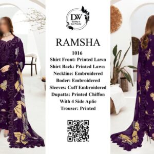 Ramsha Lawn 3 Piece Suit 2025